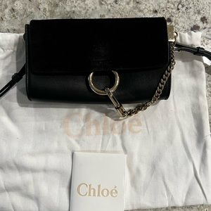 Chloe Faye small leather and suede crossbody bag